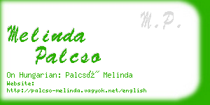 melinda palcso business card